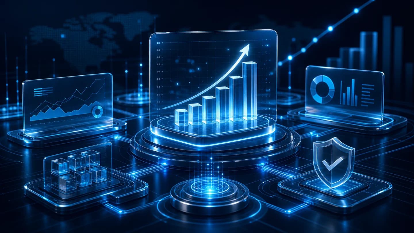 Investor growth intelligence dashboard with connected platform performance structures
